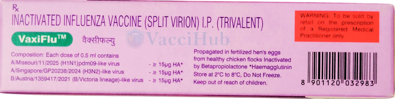 VAXIFLU composition and pack information — back